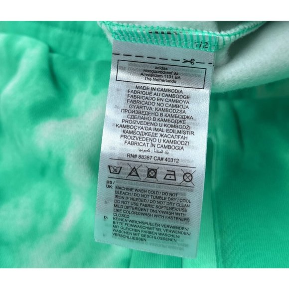 🛑SOLD🛑 Adidas Essentials Tie Dye Green White Mens Large Sweat Shorts Athletic - Picture 4 of 9